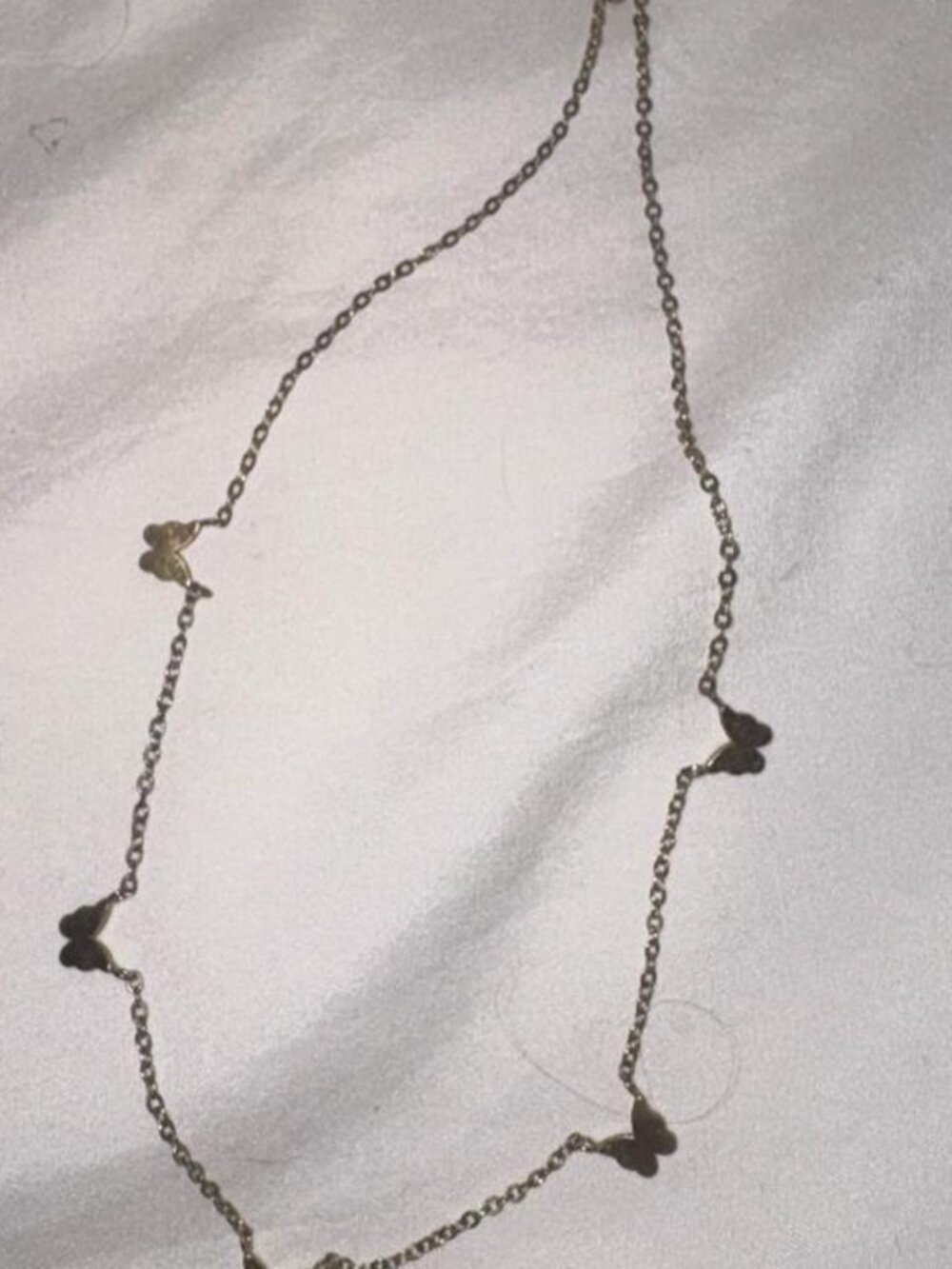 Gold butterfly choker necklace with small butterflies #butterfly #charm